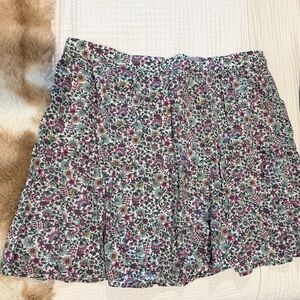 J. Crew Floral Tiered Skirt in Pink and Green